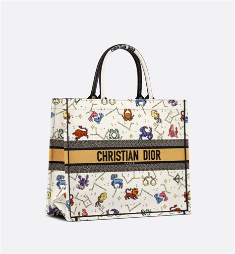 18-3949 dior|Large Dior Book Tote Latte Embroidery with Multicolor Dior .